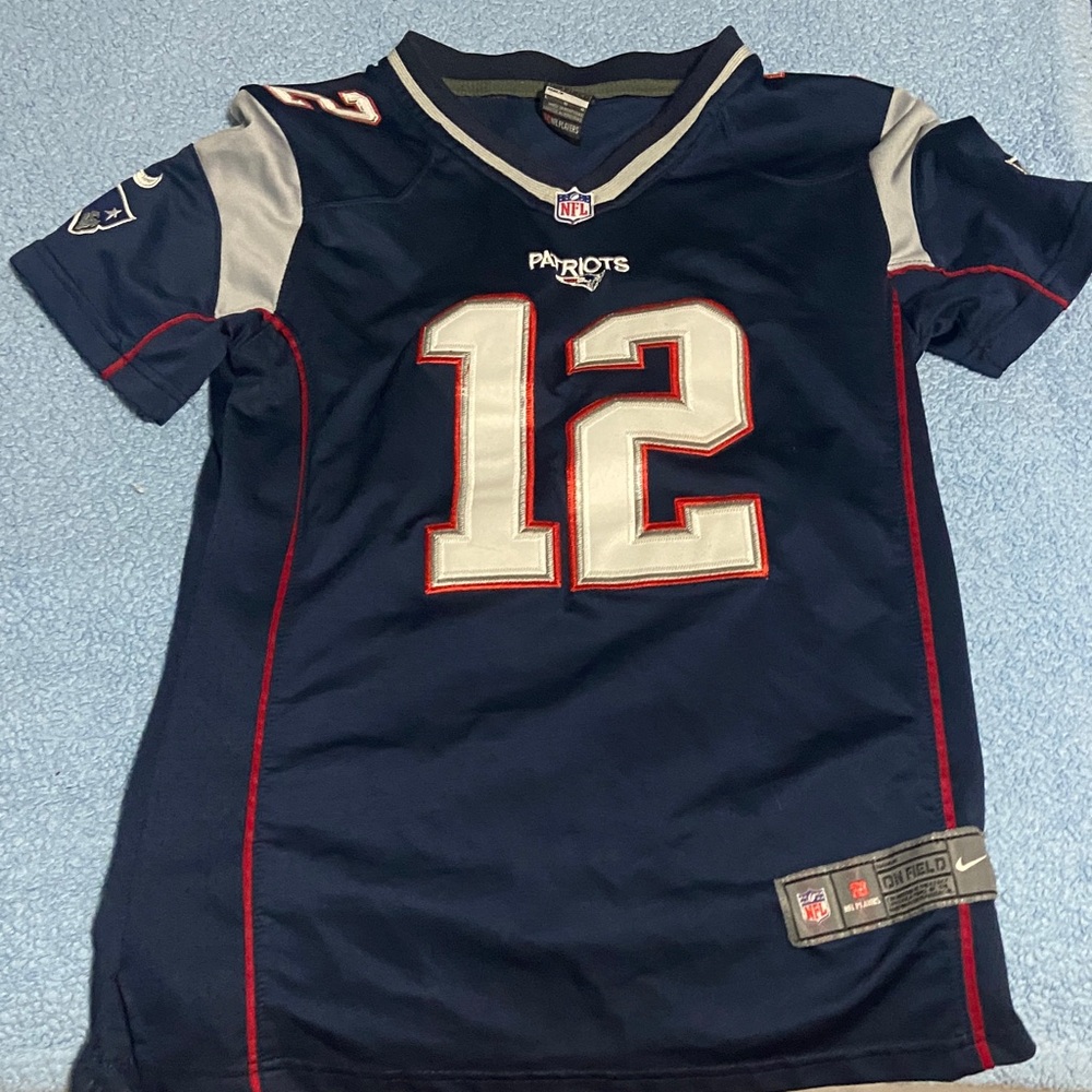 Nike Kids Navy and Silver Patriots Jersey